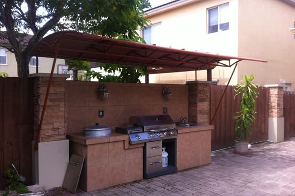 BBQ Arched Residential Awning Miami FL
